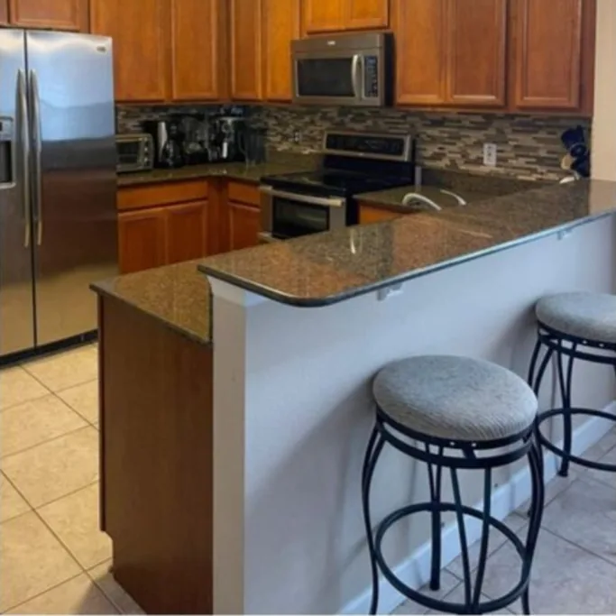 Before: Kitchen before the remodel: cherry kitchen