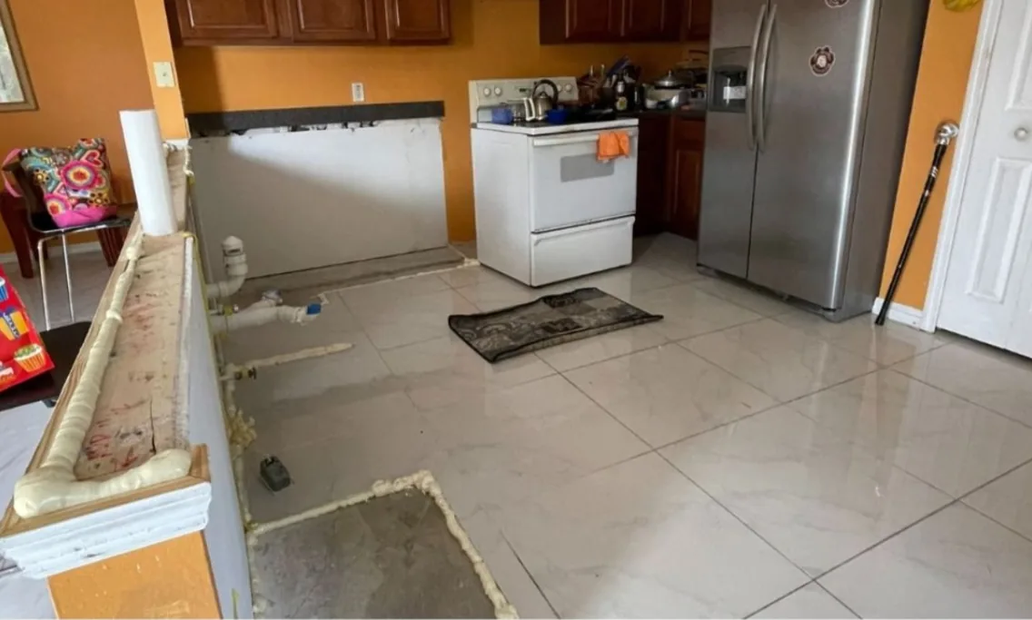 Before: Kitchen before the remodel: dated kitchen